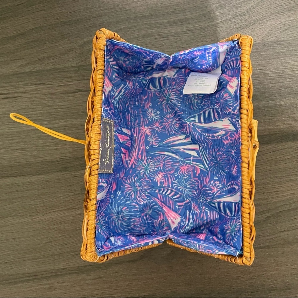 Lilly Pulitzer Wicker Sunglass Phone Clutch Case Boca Blue It's a Saila… - Picture 4 of 9